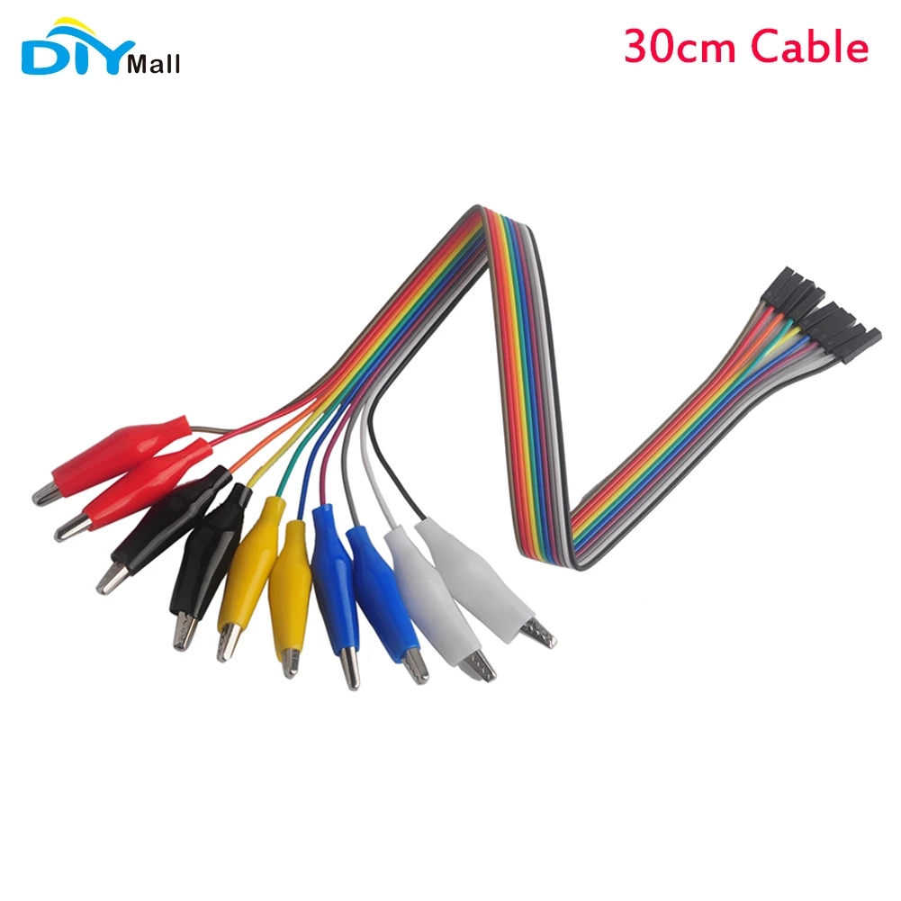 

10PCS/set Alligator Clip to Female Jumper Wire Bundle 30cm Cable for Arduino Micro:bit