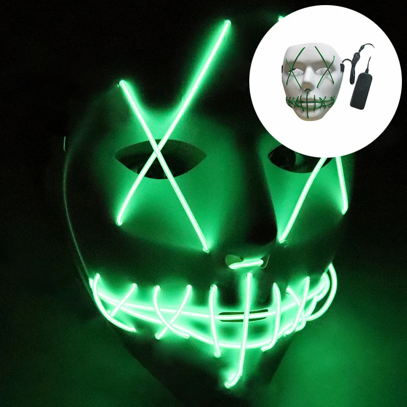 Маска для Хэллоуина светодиодный светящийся Смешные Маски The Purge eyear Great Festival cosplay Костюмные принадлежности Вечерние Маски