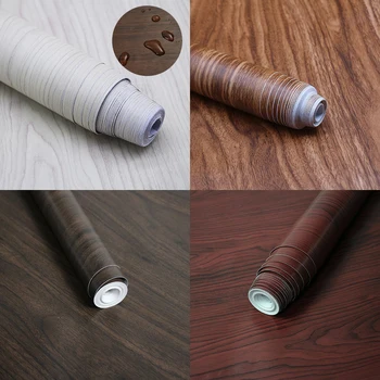 

5M/10M 45CM Waterproof PVC Vinyl Wood Grain Self Adhesive Wallpaper Kitchen Wardrobe Cabinet Furniture Renovation Wall Stickers