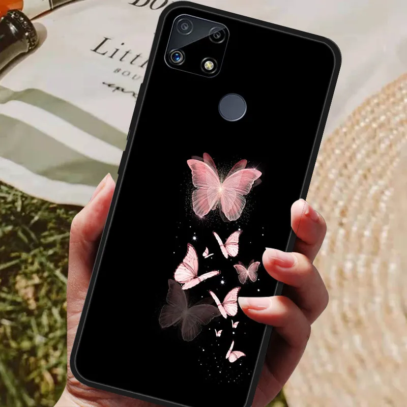 cell phone belt pouch For Realme C25s Case Silicon Back Cover Phone Case for Realme C25s RMX3195 C 25S C25 S Cases Realme C25s Soft bumper coque mous wallet Cases & Covers