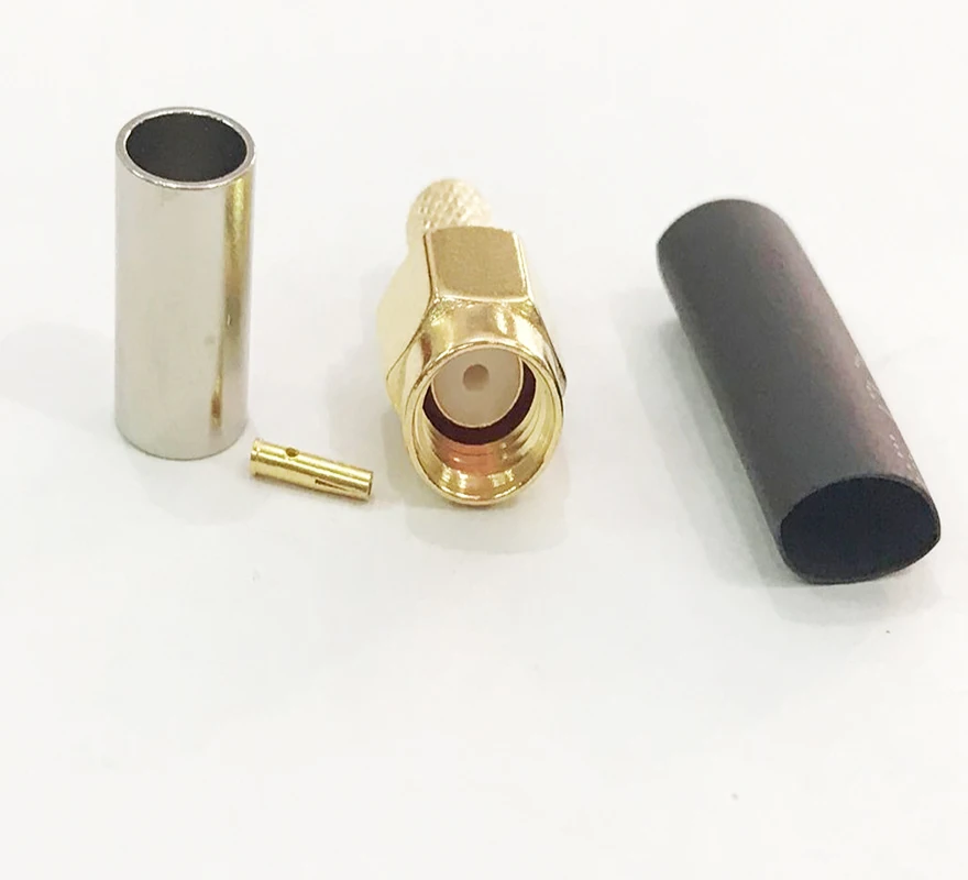 

20pcs RP-SMA male crimp Cable for RG58 RG142 RG400 LMR195 connector Adapter