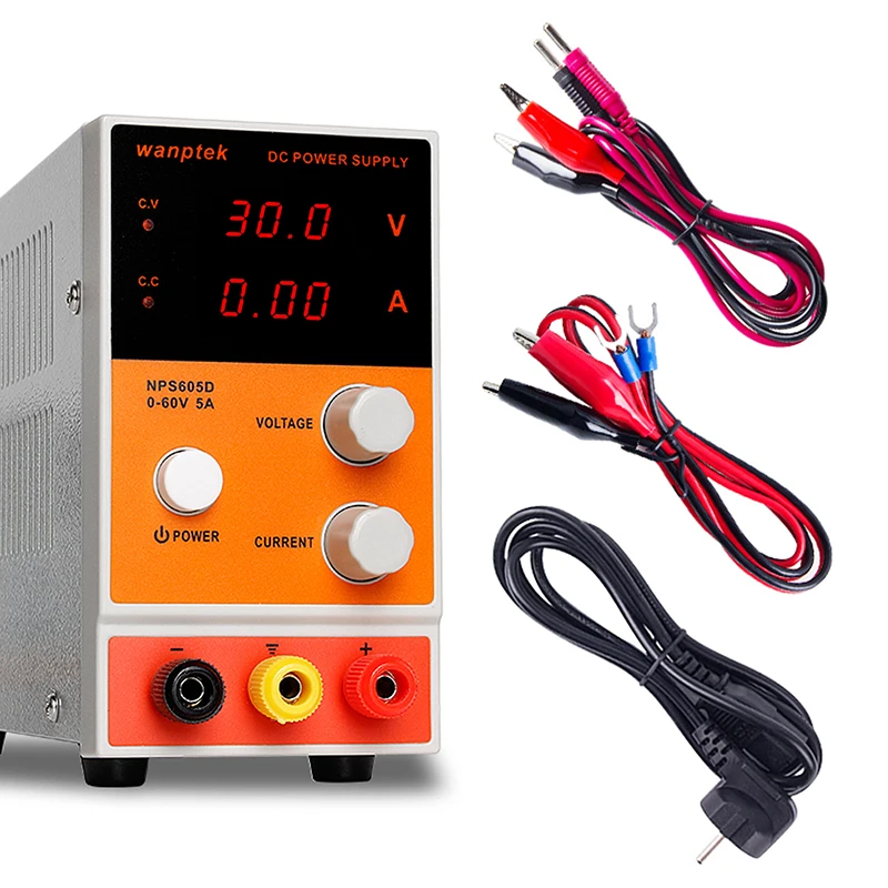 4 Kind of DC Lab Power Supply Adjustable Laboratory 100V 60V 30V 3A 5A 10A WIth 2PCS input Cable Voltage Regulator 220 v Source