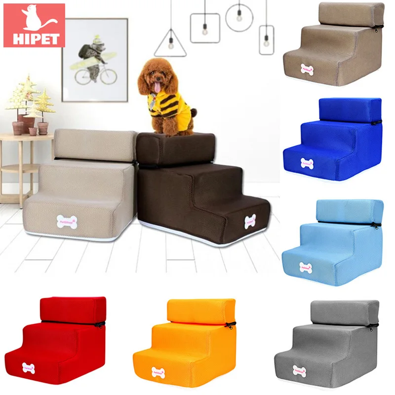 3 Steps font b Pet b font Dog Stairs Removable Puppy Dogs Bed Stairs Anti slip