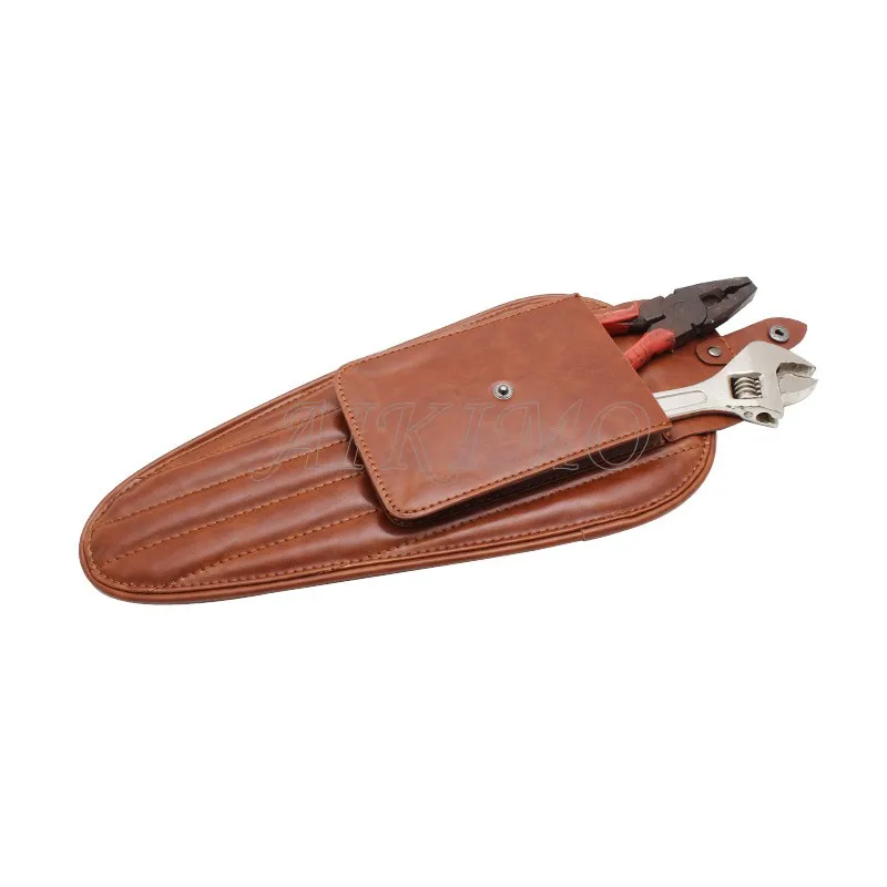 2colors Old School PU Leather Motorcycle Tank Chap Cover Panel Pad Bib Bra Bag Universal for Honda CG125 Harley Suzuki Triumph