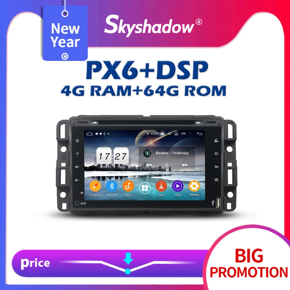 PX6 автомобильный dvd плеер DSP Android 10 0 4G + 64GB GPS карта RDS радио wifi IPS Bluetooth 5 USB для GMC Yukon