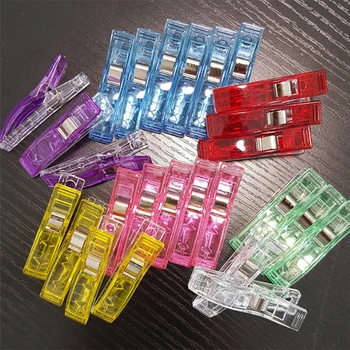 

5/10/20 Pcs 9 Colors Sewing Craft Quilt Binding Plastic Clips Clamps Clothes Photo Document Bag Clips Pegs