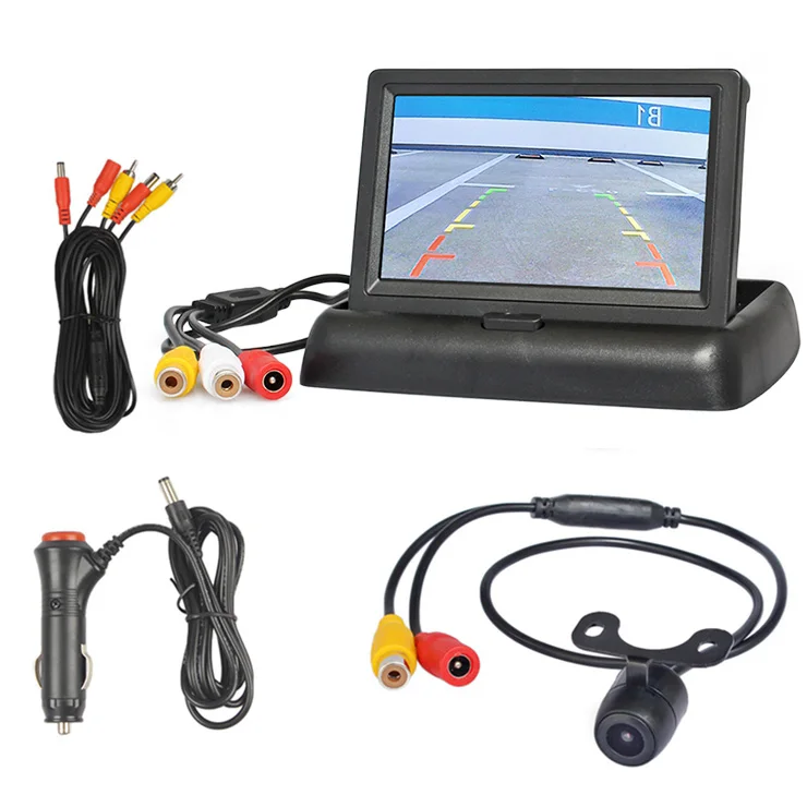 DIYKIT проводной 4," складной монитор заднего вида, автомобильный монитор, камера заднего вида, автомобильная камера, комплект, аксессуары для парковки - Цвет: easy connect