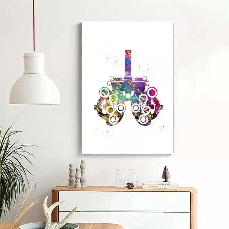 

Watercolor ART Optometry tool Structure Canvas poster Art Print Wall Pictures for Living Room No Frame