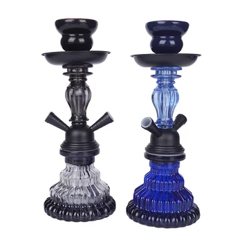 

Conjunto pequeno nargile shisha nargile tubo com mangueiras duplas sabores cerâmicos tigela metal pinças de carvão vegetal acess