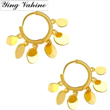 

ying Vahine 100% 925 Sterling Silver Circle Tassels Stud Earrings for Women
