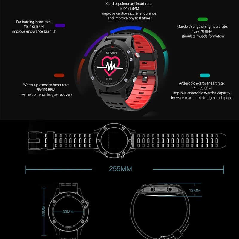 F5 GPS Smart Watch Altimeter Barometer Thermometer Bluetooth Waterproof Smartwatch Wearable Devices For IOS Android Phone Lem9
