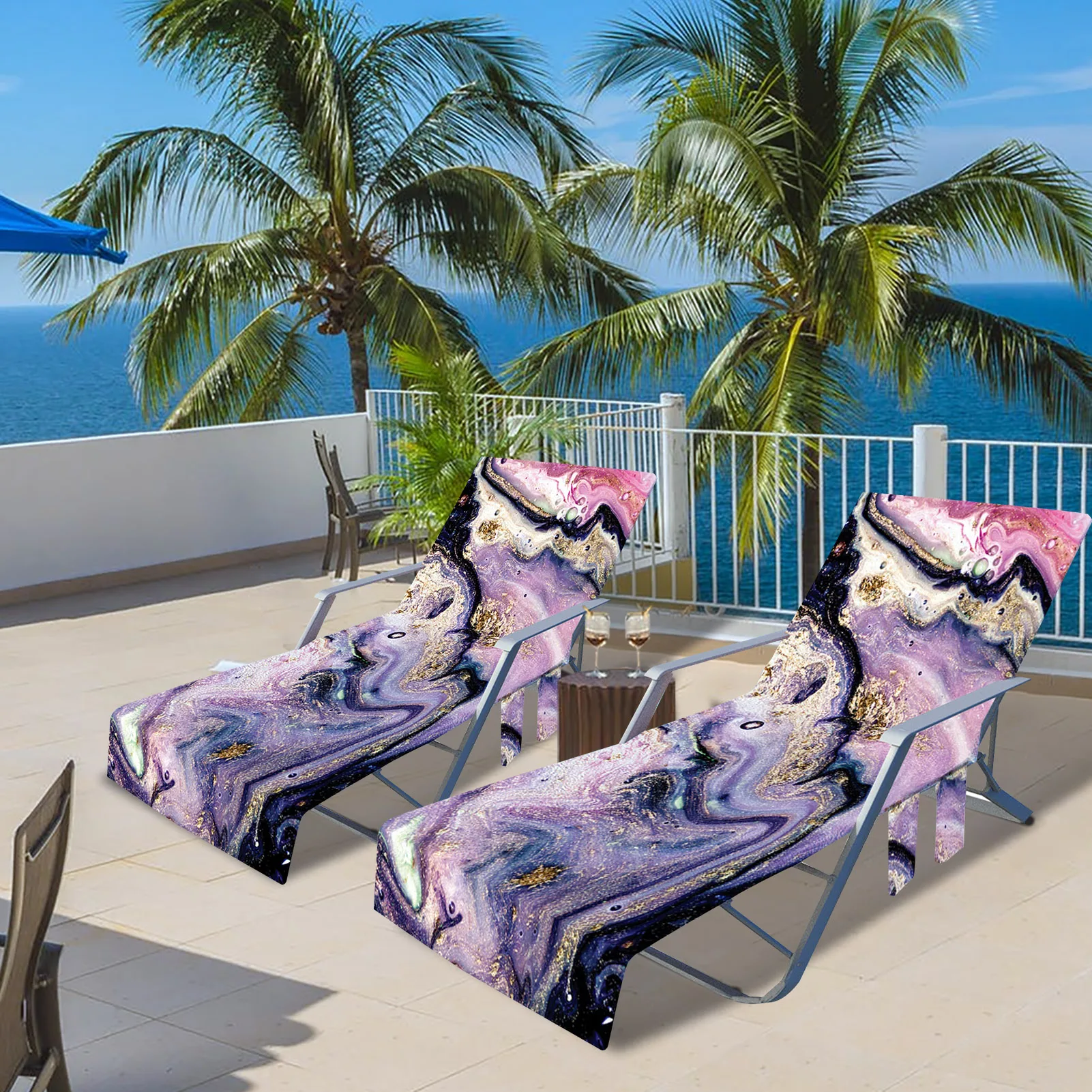 ZLR Outdoor Sun Lounge Chair Covers Impermeabile Chaise Lounge Antipolvere con Durevole e Resistente all Acqua Tessuto 