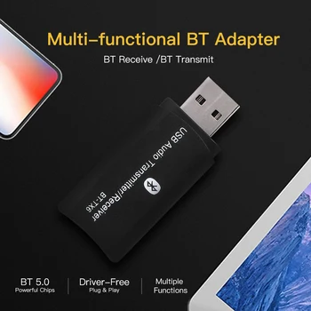 

BT-TX6 2 in 1 BT 5.0 Audio Receiver Transmitter Wireless Mini Adapter Stereo Music Transceiver AUX RCA USB 3.5mm Jack for TV PC