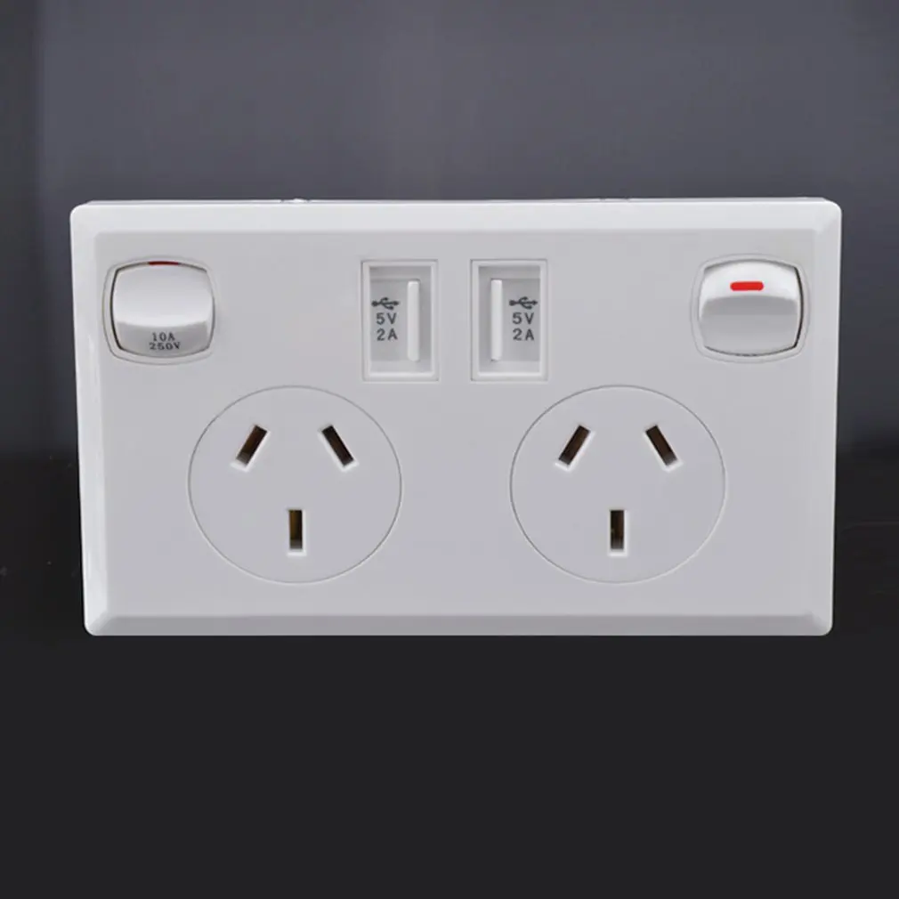2.1A двойной USB Домашний настенный источник питания австралийский комплект питания точечная розетка AU plug