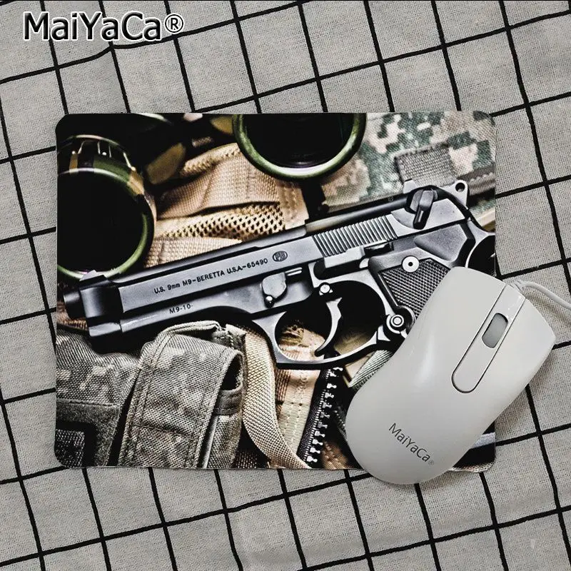 Maiya High Quality Pistol revolver Gun Bullet Army Keyboard Gaming MousePads Smooth Writing Pad Desktops Mate gaming mouse pad - Цвет: No Lock Edge25x29cm