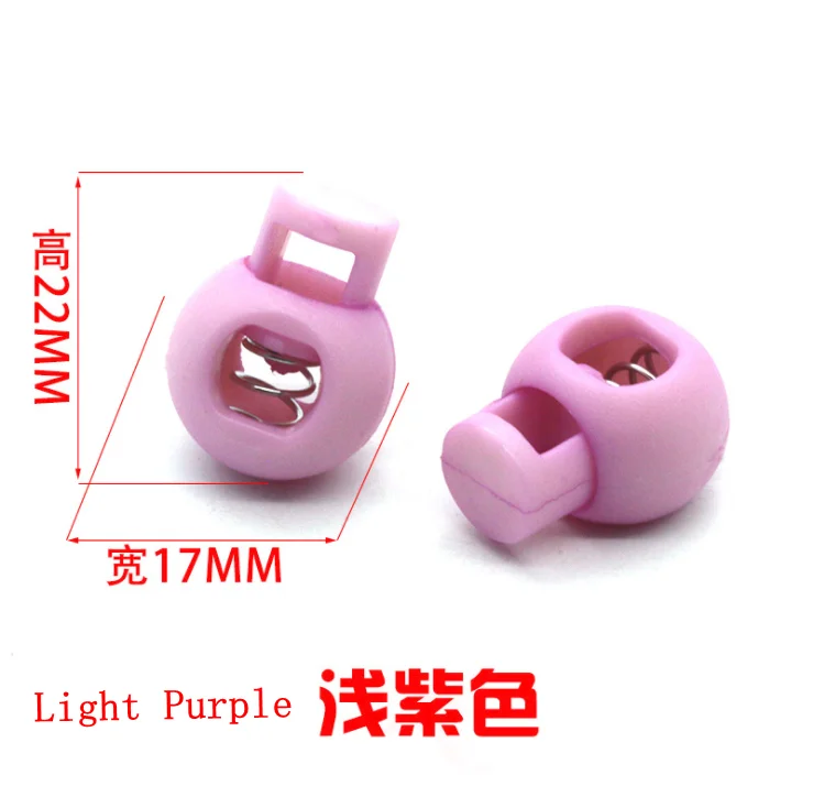 Light purple 60 шт./партия 25 цветов пластиковые цветные круглые шаровые Блокировка шнура пружинный фиксатор для 8 мм амортизационный шнур K-355 - Цвет: Light purple