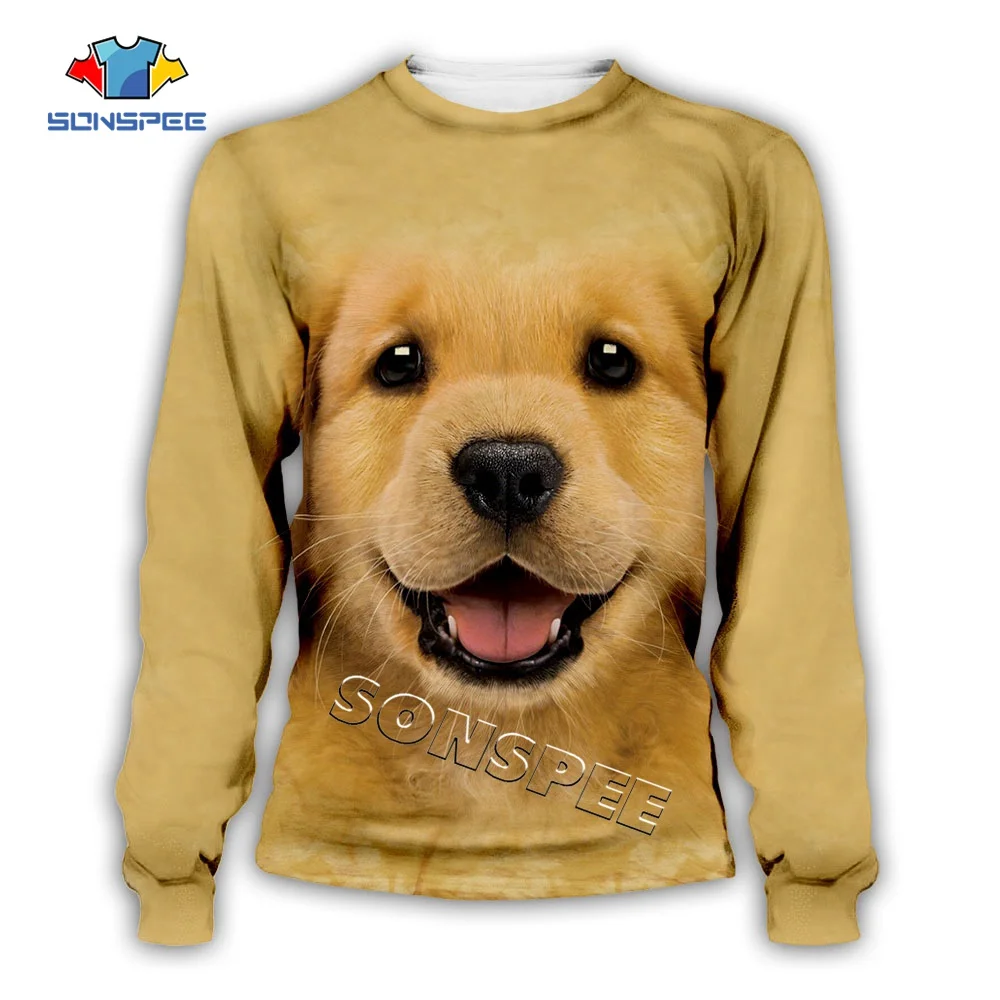 0-SONSPEE Fashion Men Pullover Long sleeve Women Casual Hip hop Tops Streetwear 3D Animal Print Funny dog face Sweatshirts Hoodies (3)