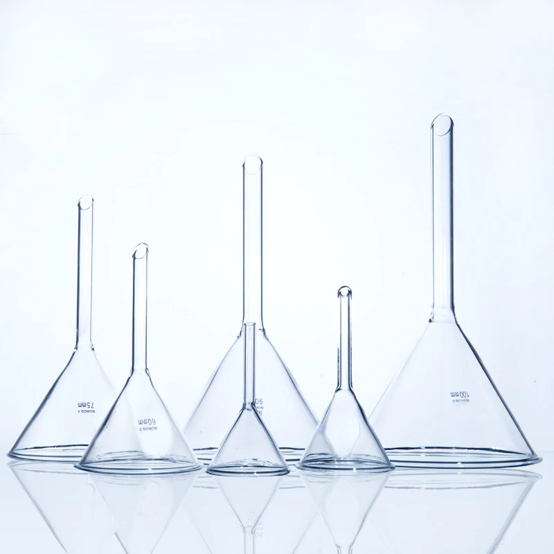 1 piece/pack 90mm Glass Triangular Funnel Laboratory Equipment