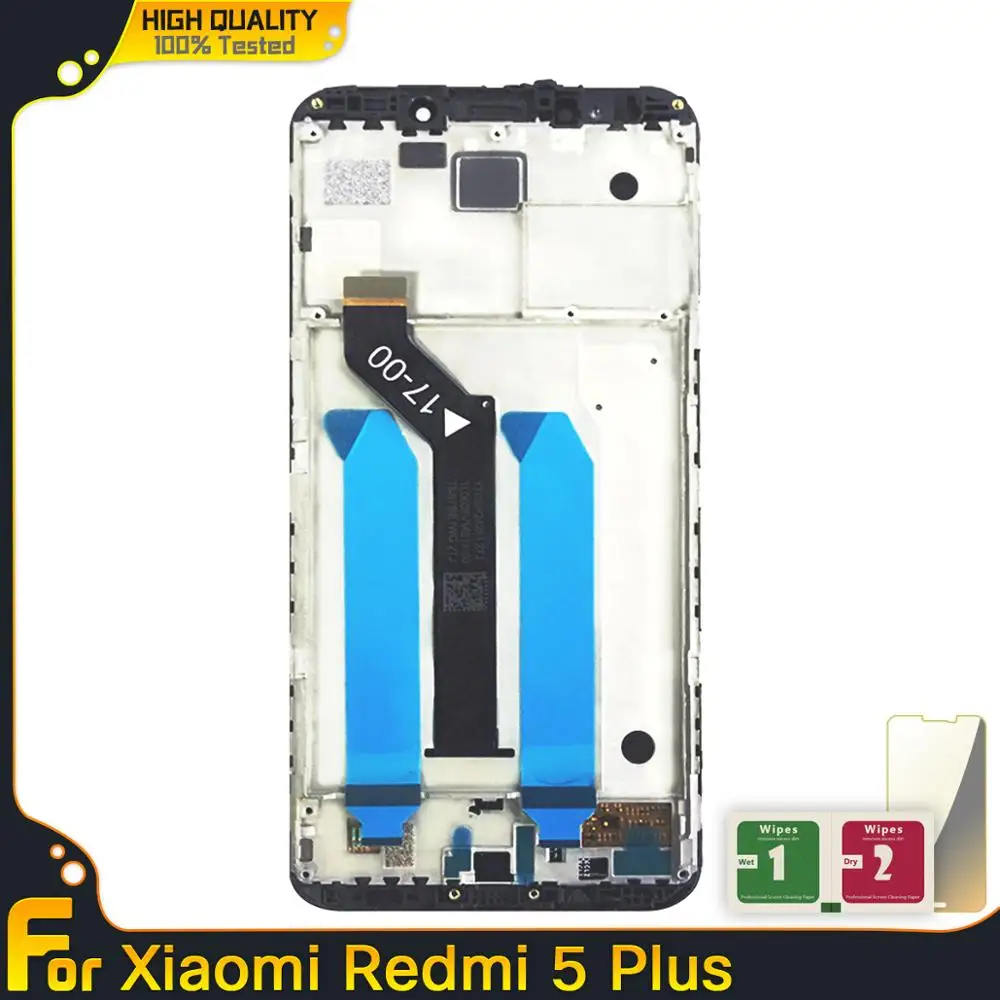 ЖК дисплей для Xiaomi Redmi 5 Plus 100% тестирование сенсорный экран дигитайзер в сборе с