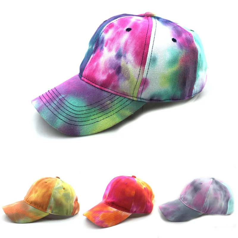 2020 Women Men Hat Curved Sun Visor Light Board Tie-dyed Baseball Cap Outdoor Adjustable Sports Caps In Summer | Аксессуары для