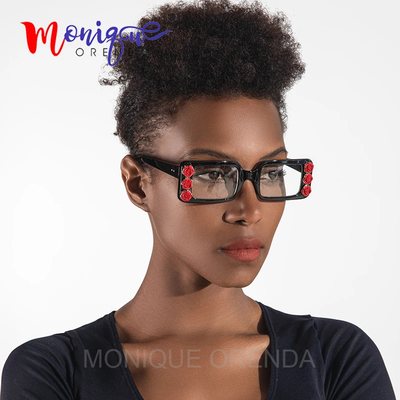 Diseño de marca gafas de sol retro lentes transparentesmujer 