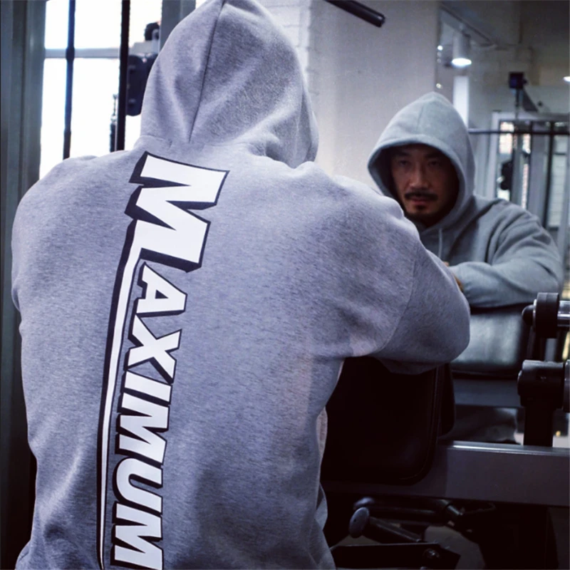

New MENS body-building Printed Fleece Pullover Hoodies Men Casual Hooded Streetwear Sweatshirts Male Fashion Sportswear