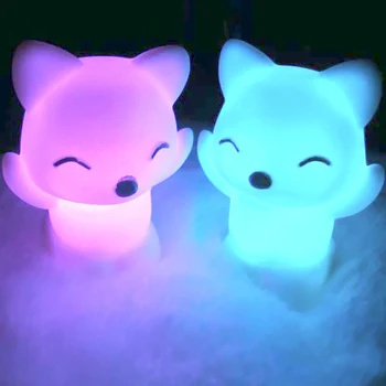 

Lovely Foxes Shape LED Night Light Lamp 7 Changing Colors Energy Saving Decorations YJS99