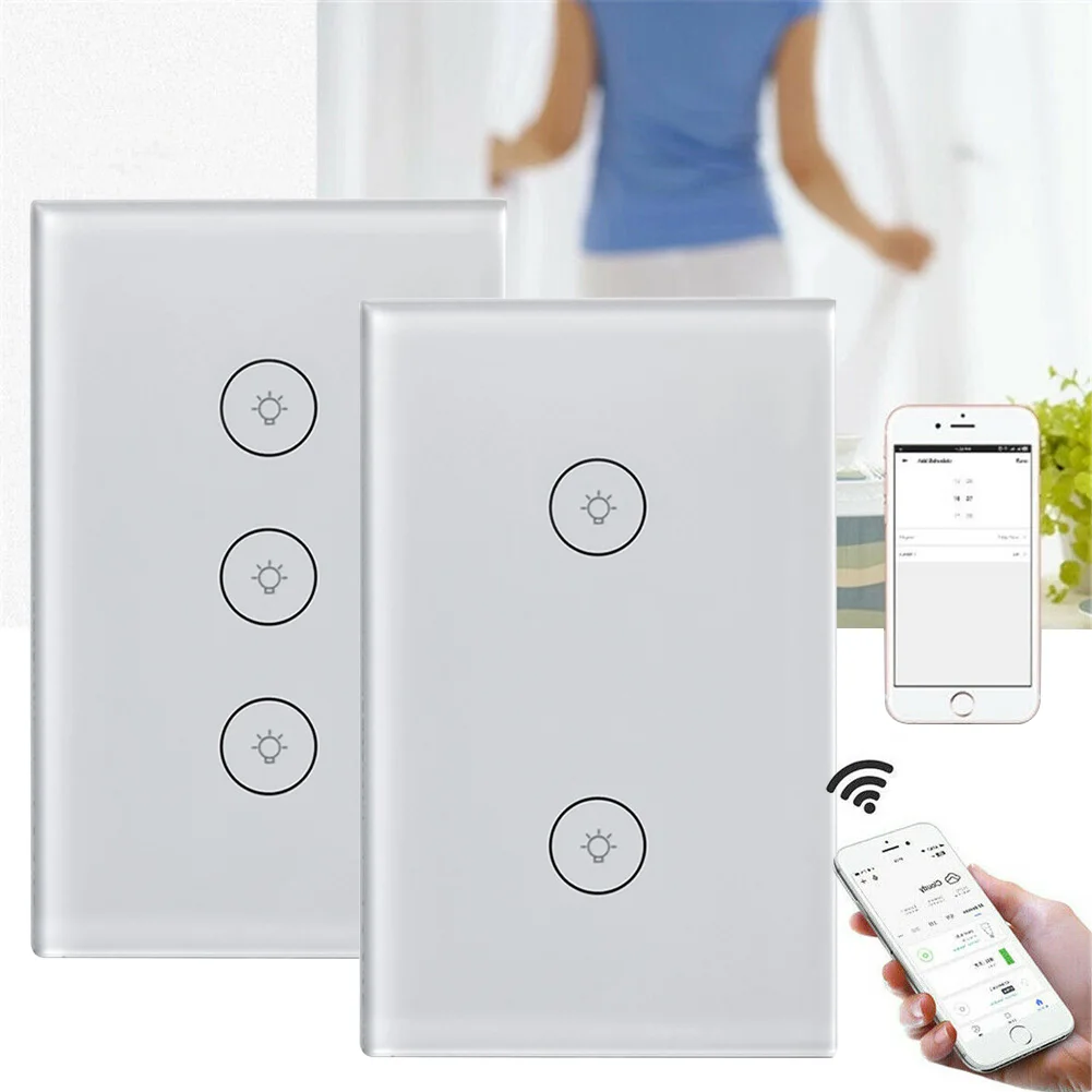 

Smart Switch Wall Light WiFi Remote LED Backlight Light Touching For Alexa Google IFTTT Control Glass Panel Smart Life Remote