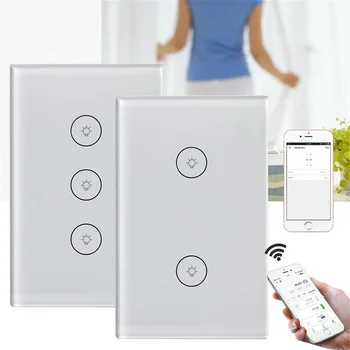 

Smart Switch Wall Light WiFi Remote LED Backlight Light Touching For Alexa Google IFTTT Control Glass Panel Smart Life Remote