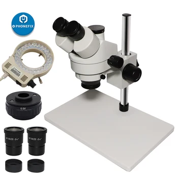 

7X-45X Simul-focal Zoom Trinocular Stereo Microscope with 38MP HDMI Camera Video Microscope 0.5X C mount for Phone PCB Soldering