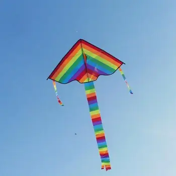 Kolorowe Rainbow Kite długi tren Nylon odkryty latawce latające zabawki dla dzieci dzieci Kite Surf z 30m linka do latawca wysokiej jakości tanie i dobre opinie Z tworzywa sztucznego CN (pochodzenie) MATERNITY W wieku 0-6m 7-12m 13-24m 25-36m 4-6y 7-12y 12 + y Uchwyt i linii latawca