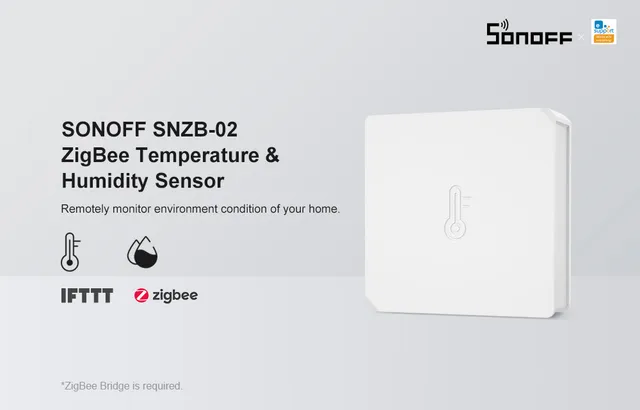 SONOFF SNZB-02 Mini Capteur ZigBee de Température et d'humidité