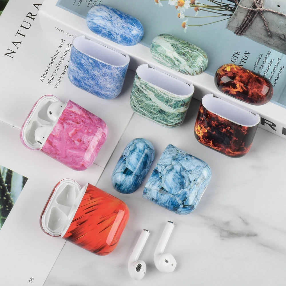 Для Airpods 2 1 наушник чехол мраморный узор Funda для Apple мягкий TPU Защитный Coque Airpod Air