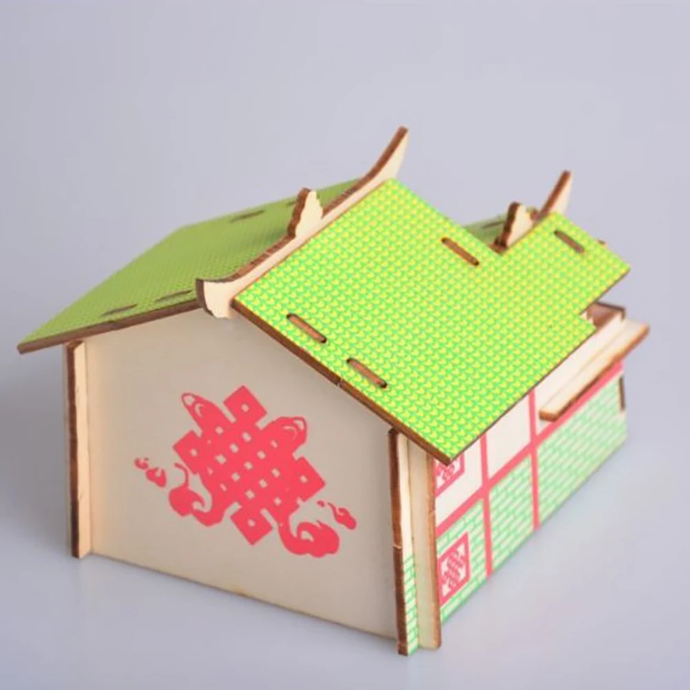 Lychee Life 3D деревянная модель-головоломка зеленая модель кабины DIY детские деревянные наборы для рукоделия украшение стола для дома