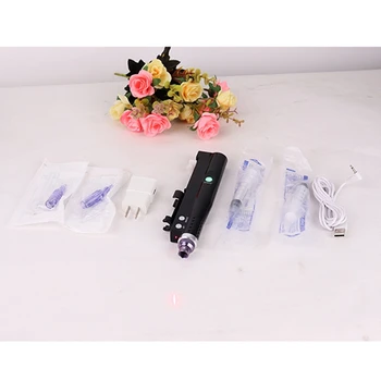 

2In1 Mini Needle Stamp Pen Hyaluronic Acid Syringe Beauty ABS Therapy Electric Nano Pen Mini Needle Device Liquid Automatic Rech