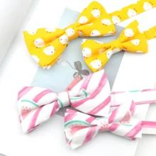 Наборы регулируемых галстуков-бабочок с мультяшными фруктами и животными, милые хлопковые аксессуары для детей и взрослых домашних животных и мужчин с бабочками для свадебной вечеринки