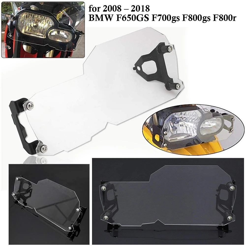 Black Clear Front Headlight guard /W GS Style For BMW F650GS F700GS F800GS 
