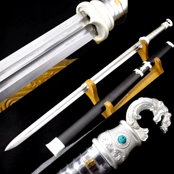 

Battle Ready Double Edge Sharp Damascus Steel Chinese KungFu Dao Sword WuShu Han Jian Saber