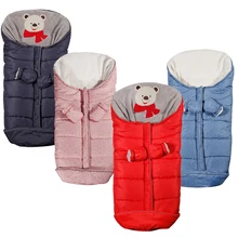 Зимний теплый спальный мешок для новорожденных, спальный мешок для коляски, мягкое одеяло для сна, утолщенный конверт двойного назначения
