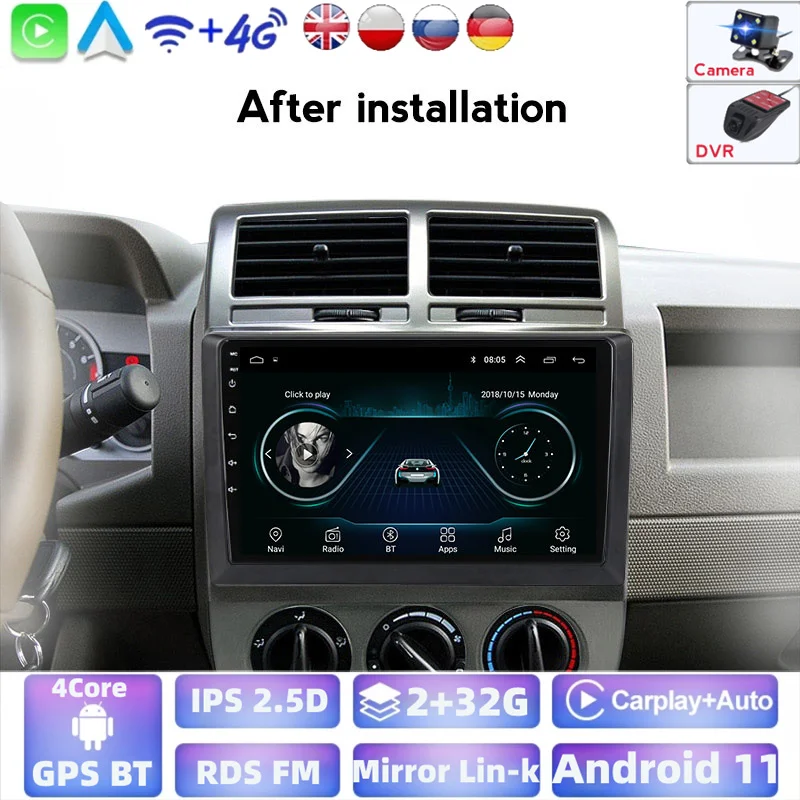 4 ядра автомобиля радио мультимедиа видео плеер навигации GPS для Jeep Compass 2007 2008 2009