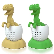 Чайный пакетик, силиконовый травяной фильтр для специй в форме динозавра, ситечки для заварки чая, многоразовый свободный фильтр, быстрая