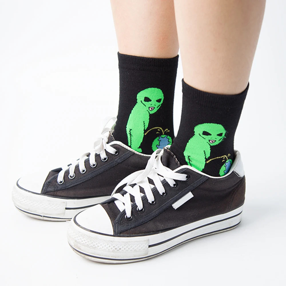 4 пары, забавные Женские носочки с рисунком кота из мультфильма, Осень-зима, теплые хлопковые носки Harajuku, милые женские носки, повседневные мужские спортивные короткие носки