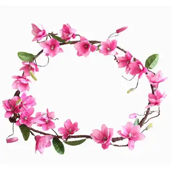 

180cm Sakura Cherry Rattan Wedding Arch Decoration Vine Artificial Flowers Home Silk Ivy Wall Hanging Garland Wreath Party Decor