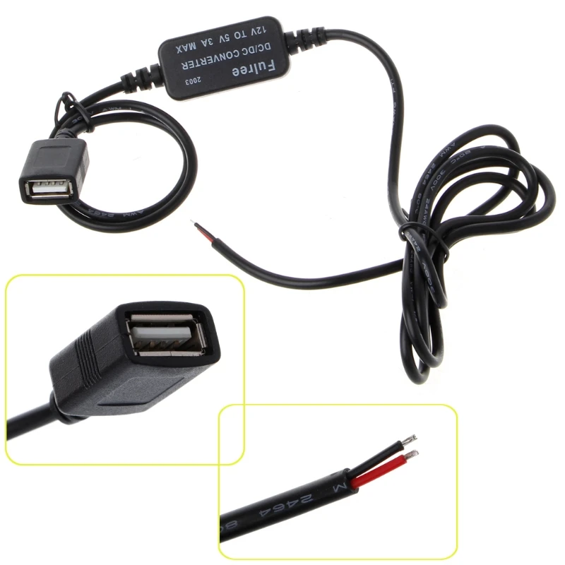 Автомобильное зарядное устройство USB разъем 12 В до 5 3A преобразователь питания