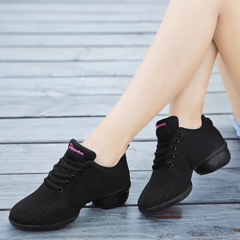 

New 2019 Dance Shoes for Girls Sports Soft Outsole Breath Women Practice Shoes Modern Jazz Dance Shoes Sneakers Free Gift
