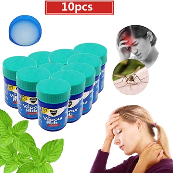 

10pcs Vapour Rub White Cooling Balm Ointment For Anti Mosquito Headache Toothache Stomachache Dizziness Essential Oil Tiger Balm