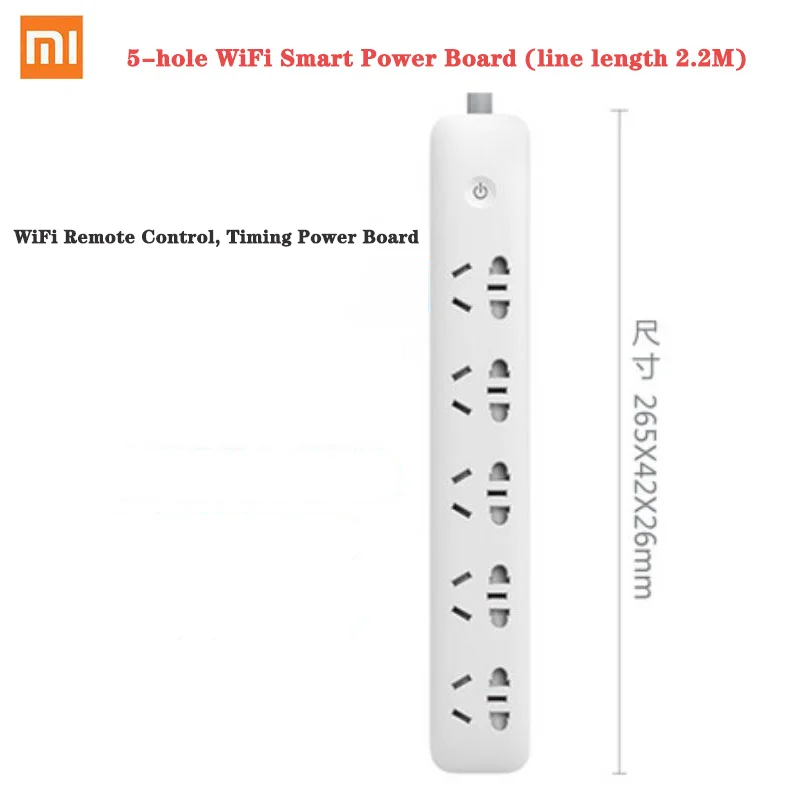 WiFi Control 5 Holes Xiaomi Qingmi WI-FI умная розетка разъем бытовой кабель-удлинитель для Мощность доска 3/5/6/8 отверстий с 3 портами(стандарт быстрой зарядки 2500 Вт 10A 250 ЕС и США - Цвет: WiFi Control 5 Holes