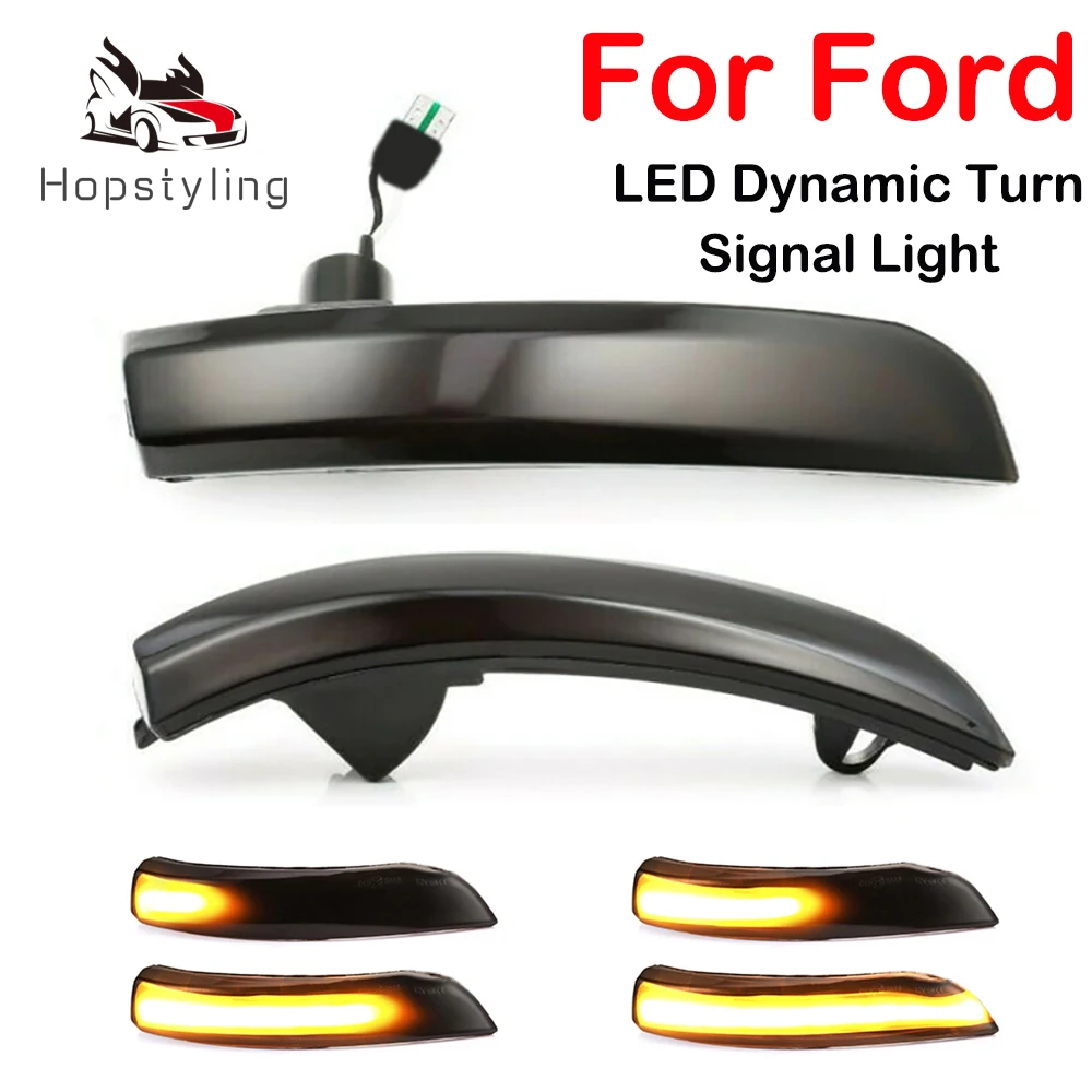 

2pcs Dynamic Turn Signal Light LED Side Wing Rearview Mirror Indicator Blinker Repeater Light For Ford ECOSPORT Kuga Escape