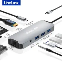 Unnlink usb-хаб USB C к HDMI USB3.0 SD TF кард-ридер Thunderbolt 3 док-адаптер для MacBook pro S8 S9 S10 Dex P20 P30 mate 20