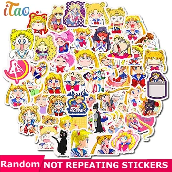 

10/20/30/40/50PCS Pack Sailor Moon Sticker Waterproof PVC Skateboard Snowboard Guitar Car Laptop Kids Toys Vsco Girl Stickers